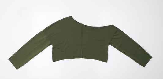 PRETTYLITTLETHING Womens Green   Pullover Sweatshirt Size 6  - Cropped