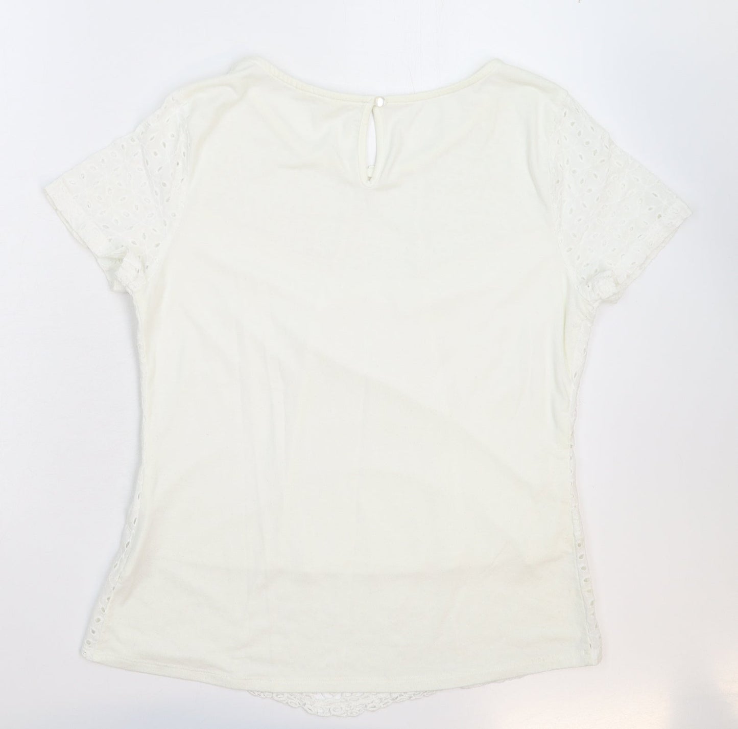 Adiva Naturals Womens White   Basic T-Shirt Size M