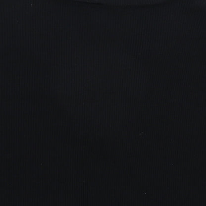Monki Womens Black   Cropped Polo Size L