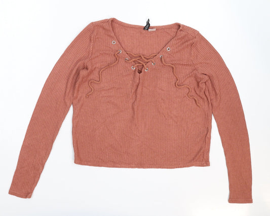 Divided Womens Beige  Knit Pullover Jumper Size XS
