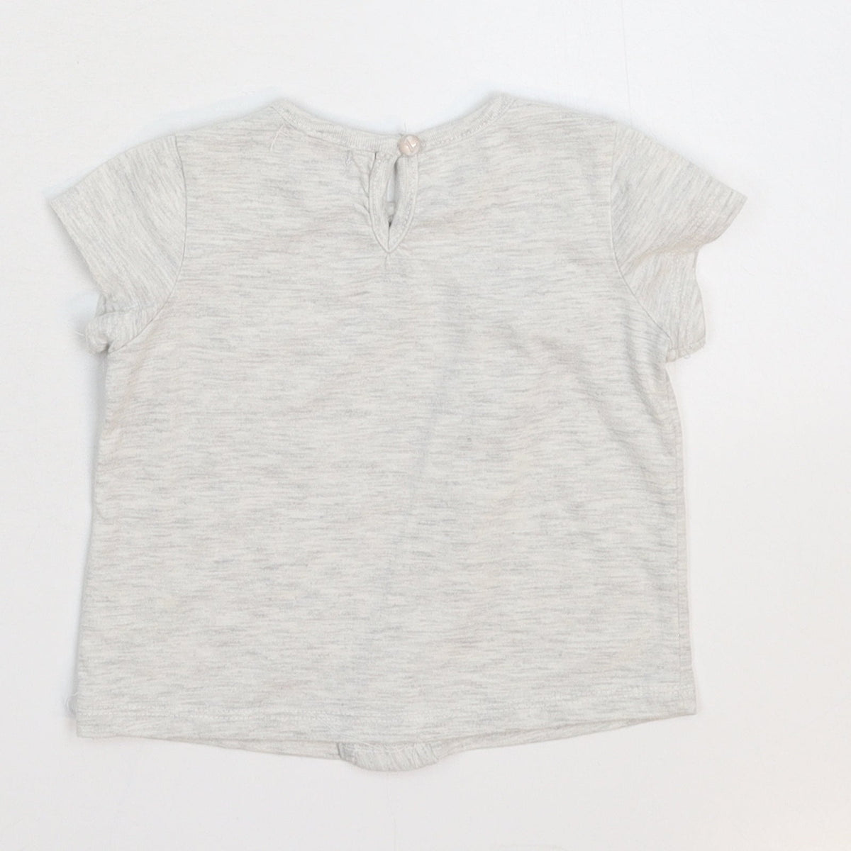 Back view of 7 For All Mankind girls’ grey basic t-shirt, size 18-24, months