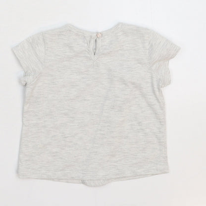 Back view of 7 For All Mankind girls’ grey basic t-shirt, size 18-24, months