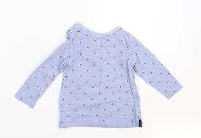 Back view of Merc Baby Blue Striped Basic T-Shirt, size 3-6, Months