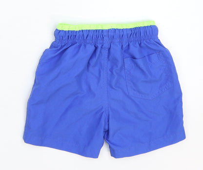 Back view of Rebel boys’ blue bermuda shorts, size 2-3, years