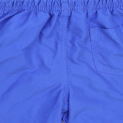 Brand and care label for Rebel boys’ blue bermuda shorts, size 2-3, years