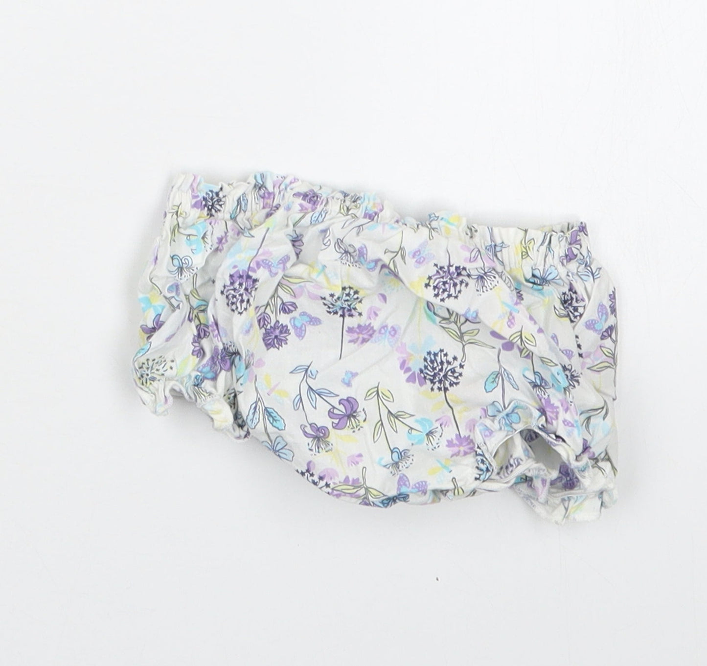 Pumpkin Patch Girls Purple Floral  Cropped Trousers Size 3-6 Months
