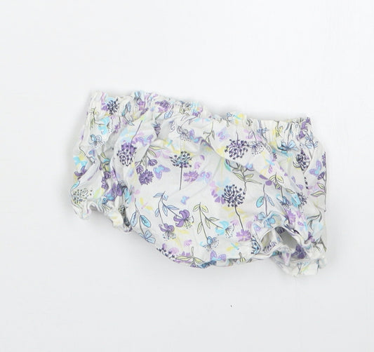 Pumpkin Patch Girls Purple Floral  Cropped Trousers Size 3-6 Months