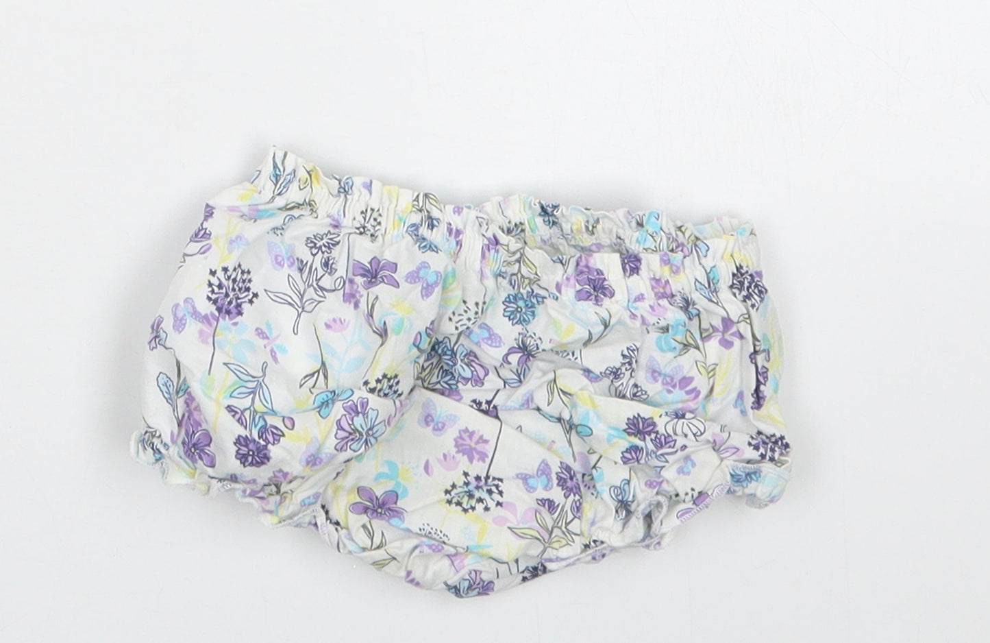 Pumpkin Patch Girls Purple Floral  Cropped Trousers Size 3-6 Months
