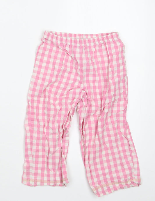 George Girls Pink Check  Capri Pyjama Pants Size 2-3 Years