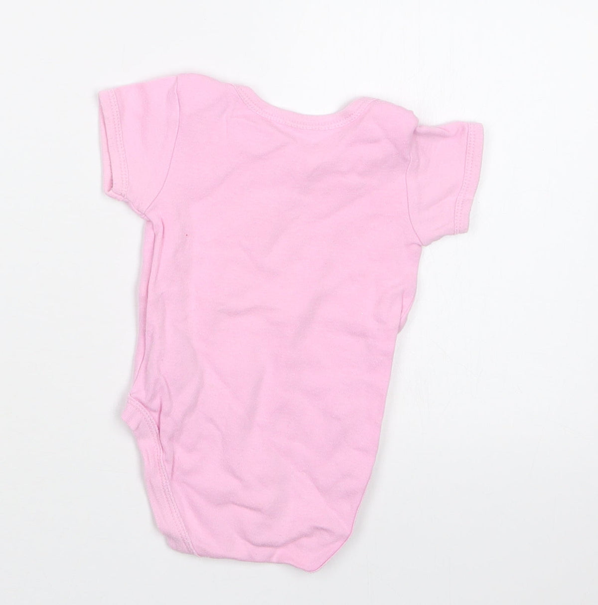 Back view of Early Days girls’ pink babygrow one-piece, size 0-3, months