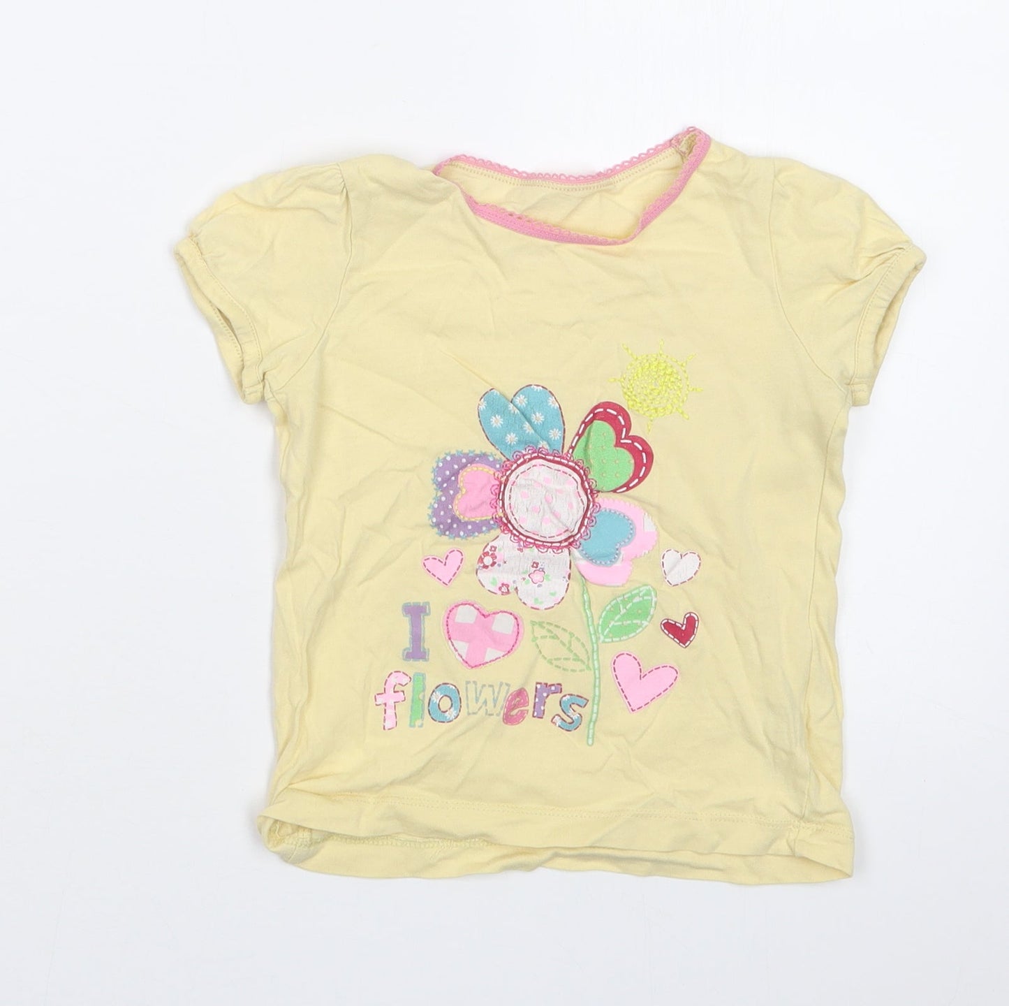 George Girls Yellow   Basic T-Shirt Size 2-3 Years