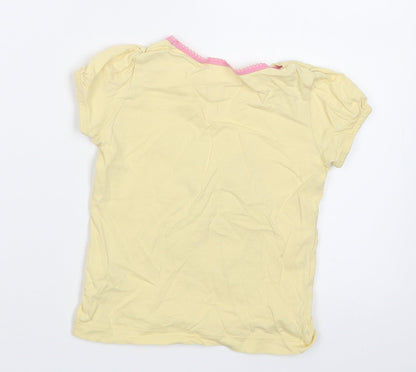 Back view of George girls’ yellow basic t-shirt, size 2-3, years