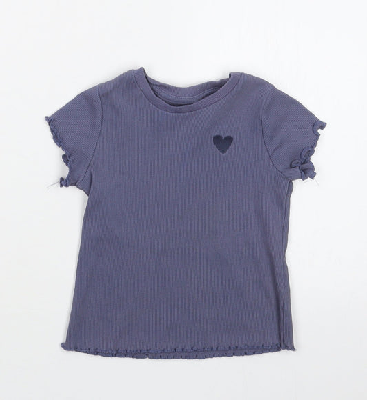 George Girls Purple   Basic T-Shirt Size 18-24 Months