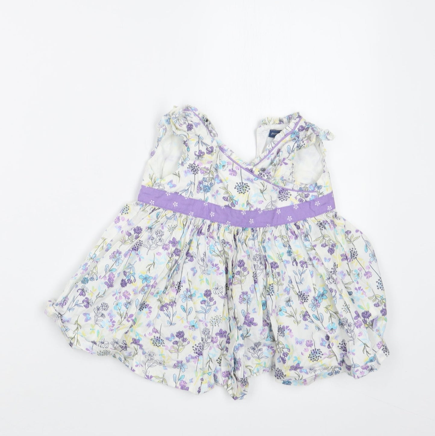 Pumpkin Patch Girls Purple Floral  T-Shirt Dress  Size 3-6 Months