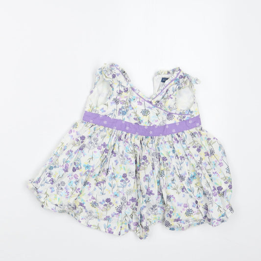 Pumpkin Patch Girls Purple Floral  T-Shirt Dress  Size 3-6 Months