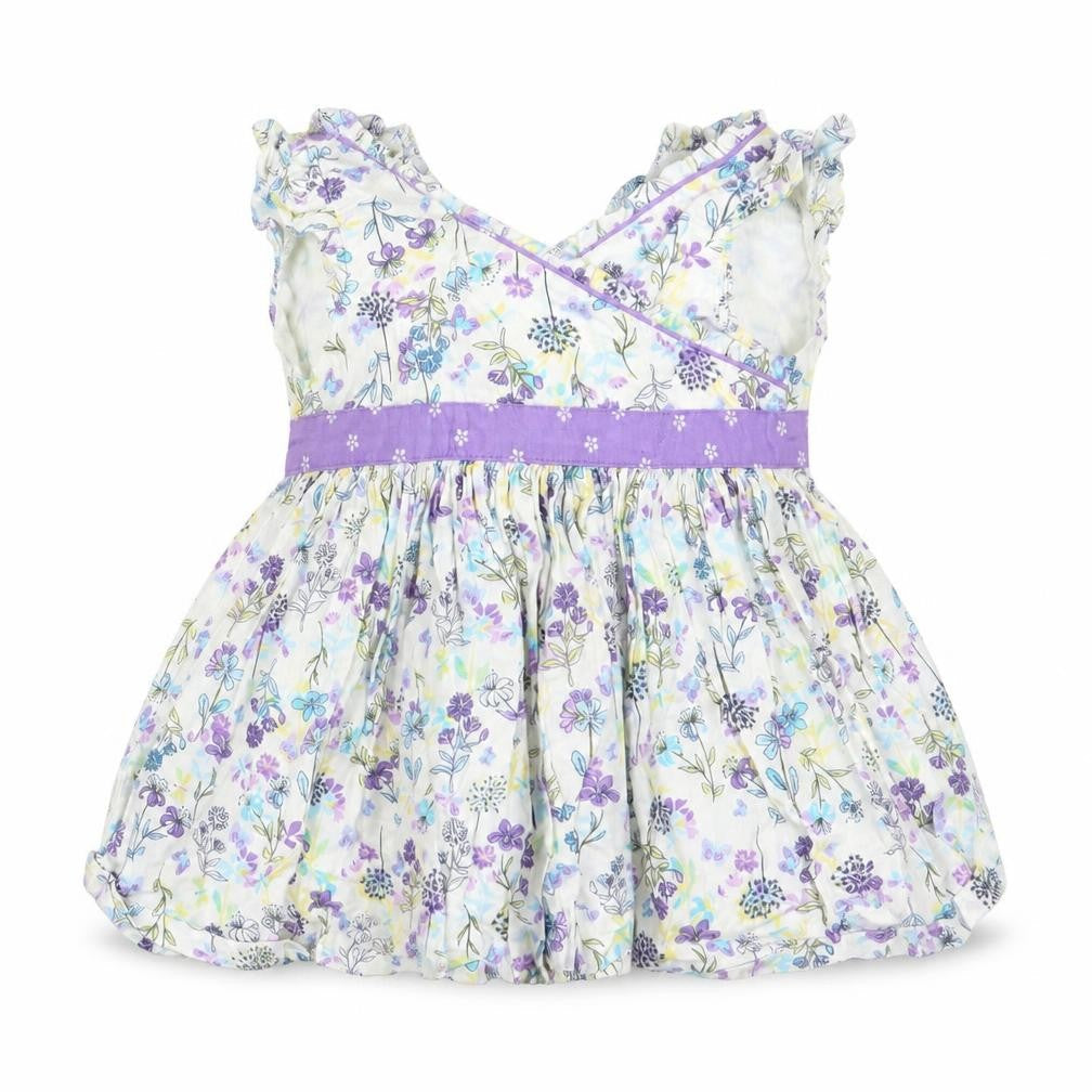 Pumpkin Patch Girls Purple Floral  T-Shirt Dress  Size 3-6 Months