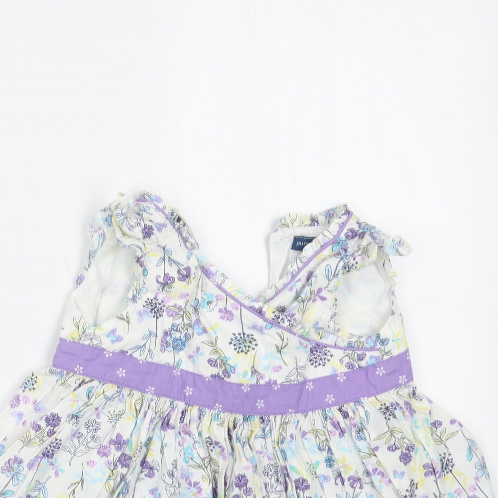 Pumpkin Patch Girls Purple Floral  T-Shirt Dress  Size 3-6 Months