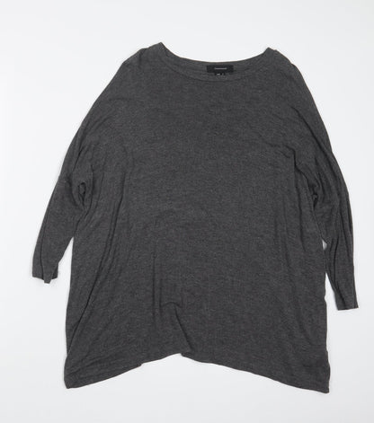 Additional front view of Atmosphere women’s grey basic t-shirt, size UK 8