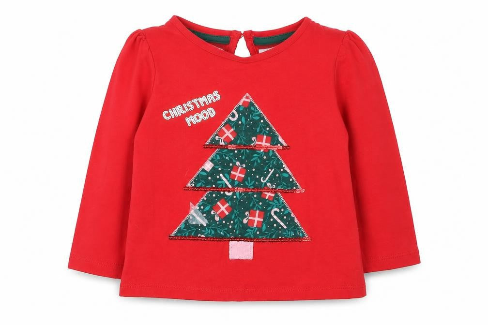 So Cute Girls Red   Basic T-Shirt Size 12-18 Months  - Christmas