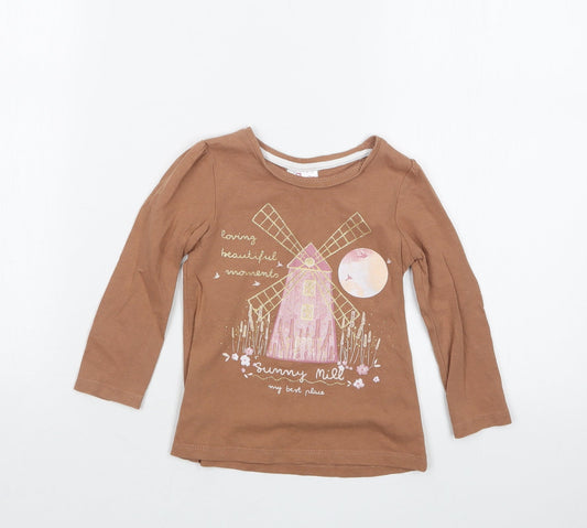 So Cute Girls Beige   Basic T-Shirt Size 12-18 Months
