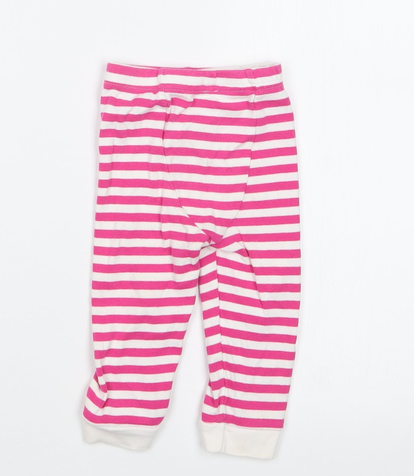 Mothercarep Girls Pink Striped  Capri Trousers Size 6-9 Months