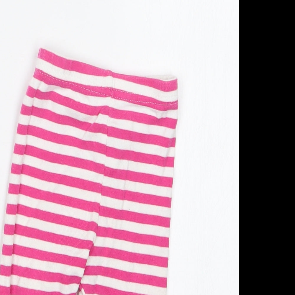 Mothercarep Girls Pink Striped  Capri Trousers Size 6-9 Months