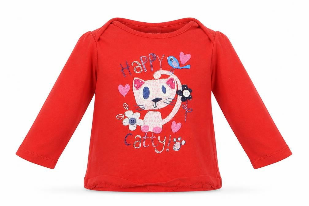 Mini Club Girls Red   Basic T-Shirt Size 3-6 Months