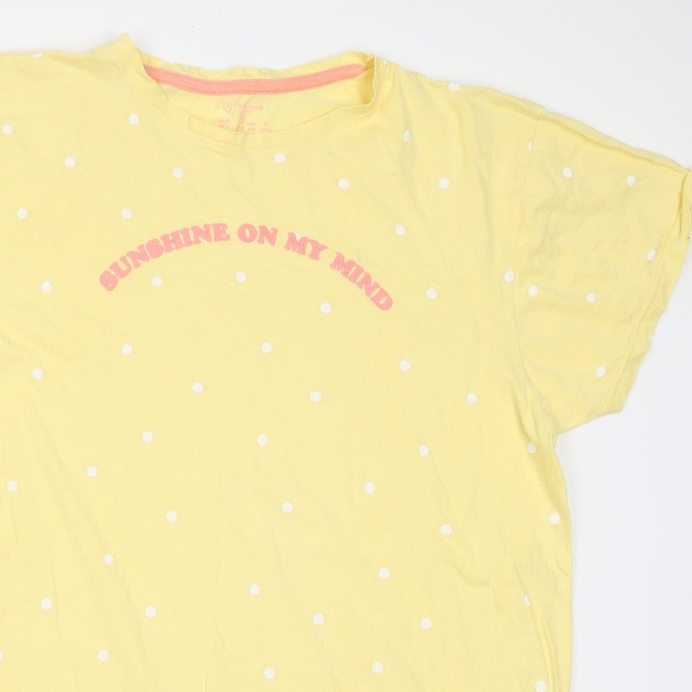 Primark Womens Yellow Geometric  Top Pyjama Top Size 10