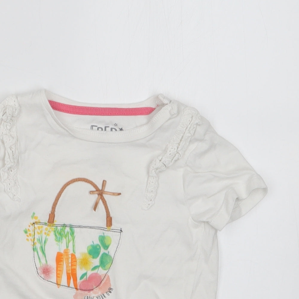 F&F Girls White   Basic T-Shirt Size 18-24 Months
