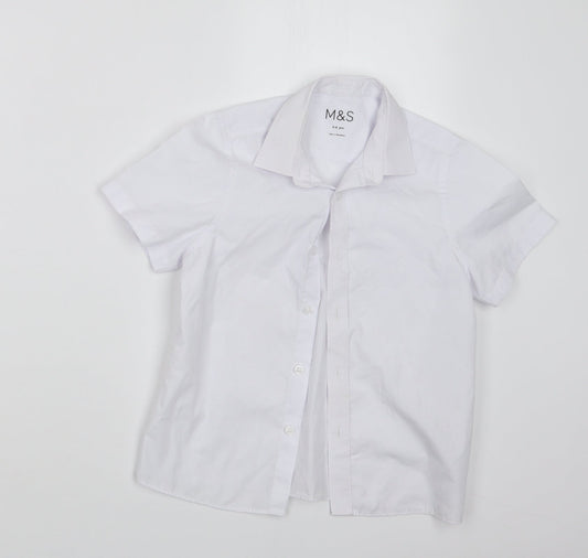 Marks and Spencer Boys White   Basic Button-Up Size 5-6 Years