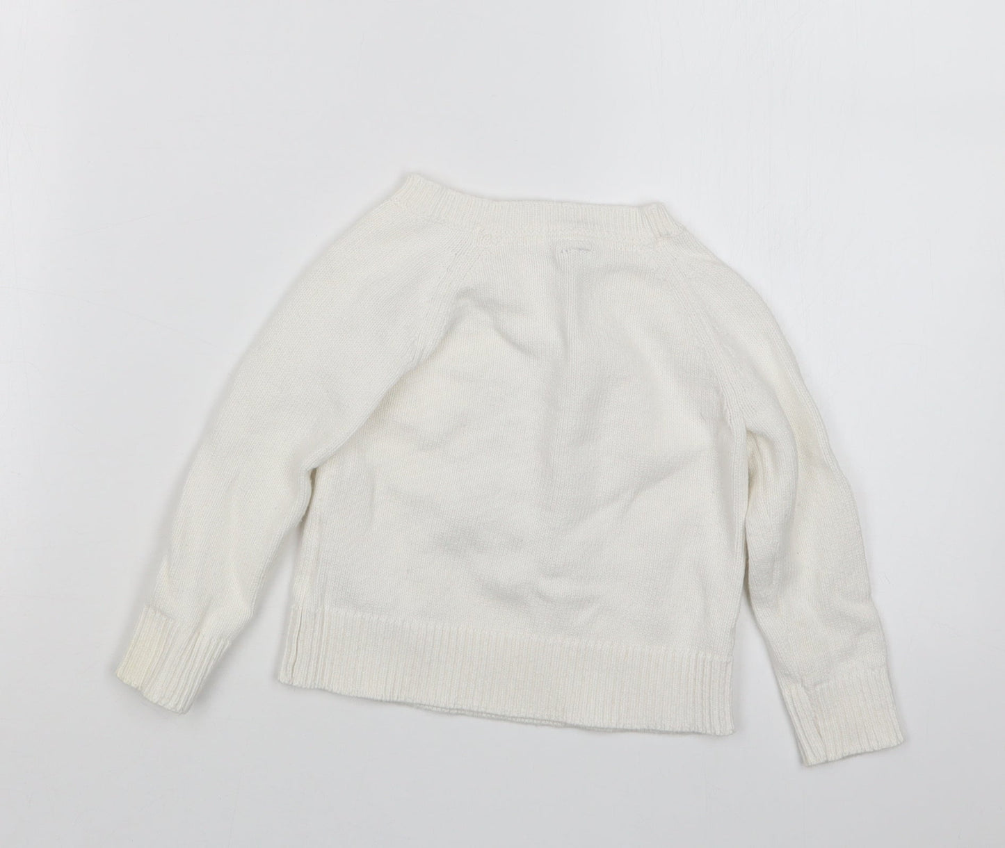 Gap Girls White  Knit Pullover Jumper Size 2 Years