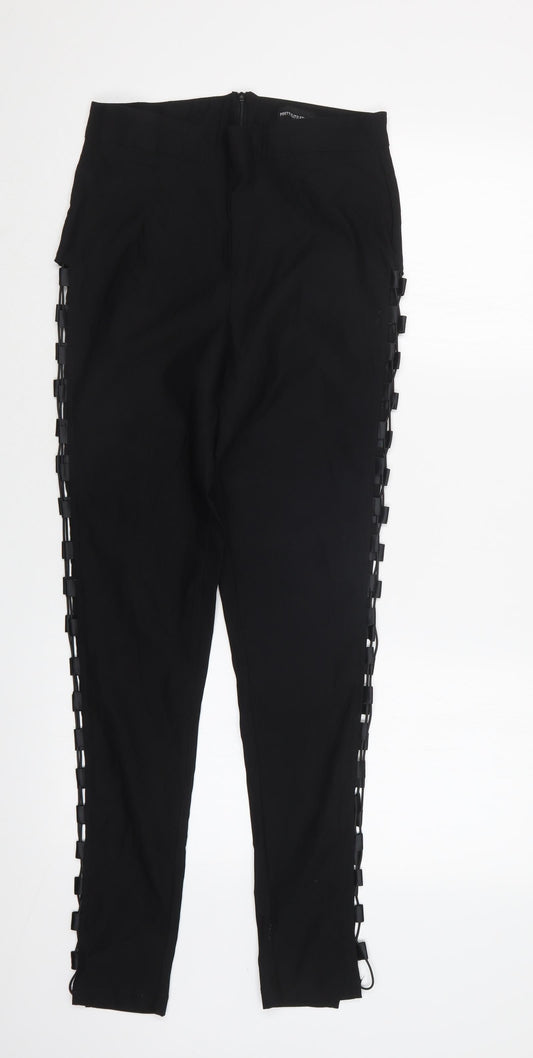 PRETTYLITTLETHING Womens Black   Trousers  Size 10 L28.5 in