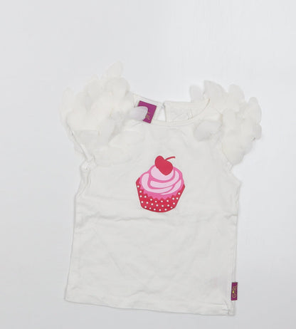 Additional front view of Emma Bunton girls’ white basic t-shirt, size 18-24, months