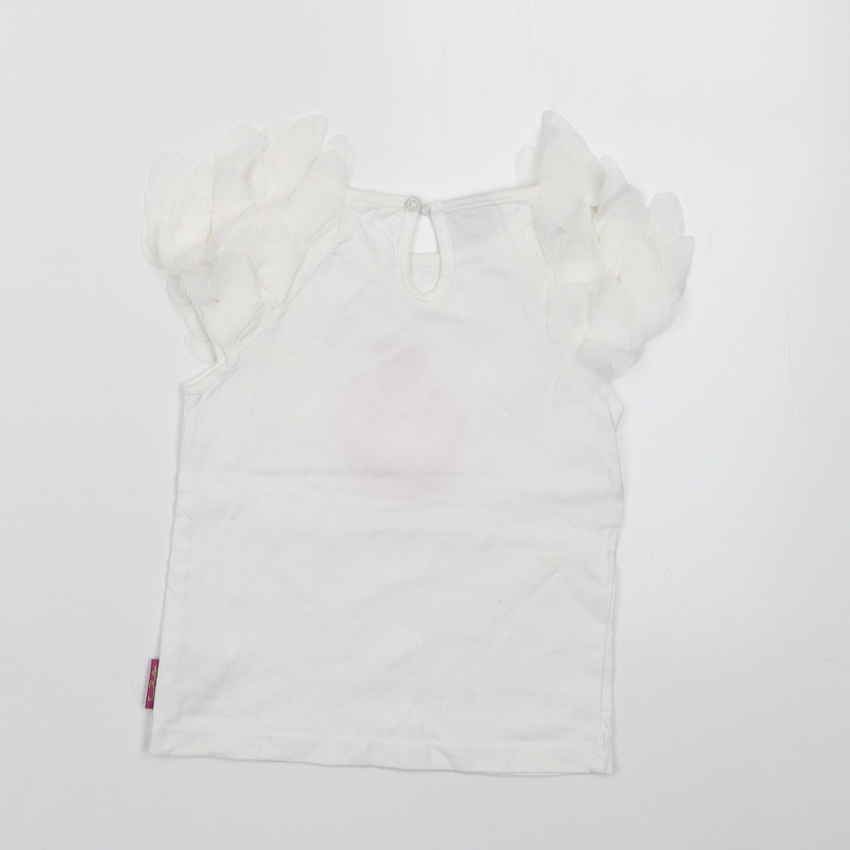 Back view of Emma Bunton girls’ white basic t-shirt, size 18-24, months