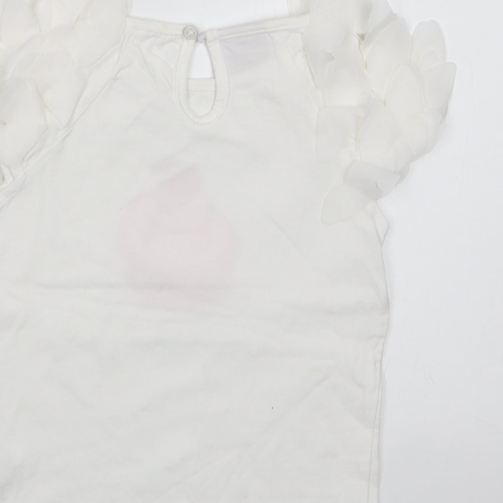 Brand and care label for Emma Bunton girls’ white basic t-shirt, size 18-24, months