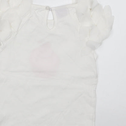 Brand and care label for Emma Bunton girls’ white basic t-shirt, size 18-24, months