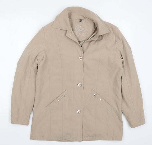 Eliza Grey Womens Beige   Jacket  Size 12