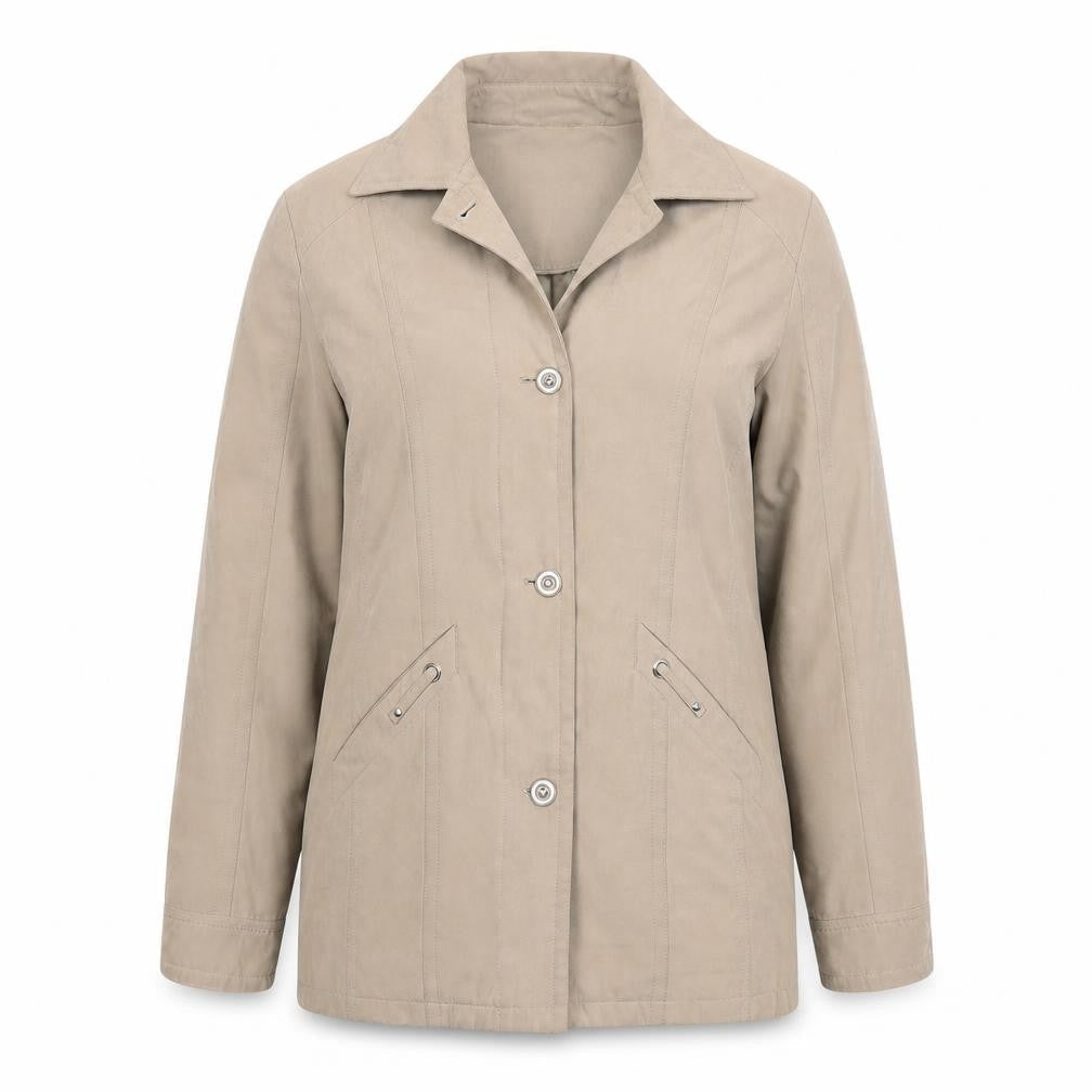 Eliza Grey Womens Beige   Jacket  Size 12