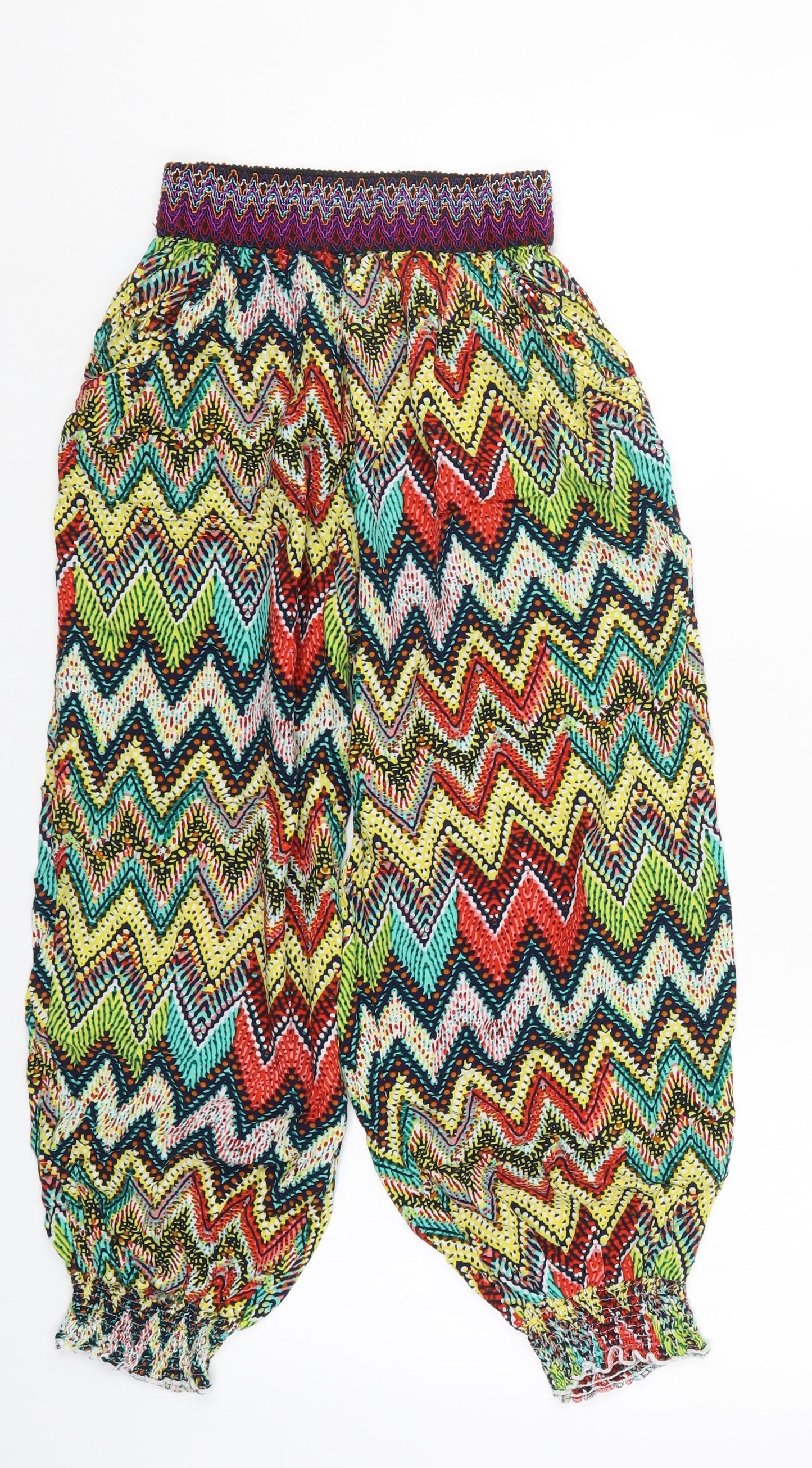Trendy Style Girls Multicoloured Geometric  Bloomer Trousers Size 14 Years - Zig Zag
