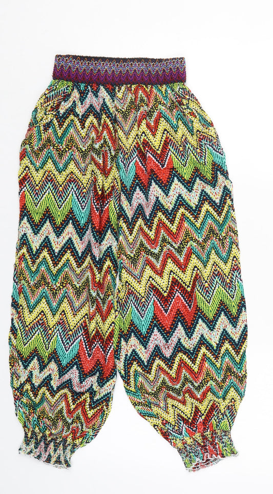 Trendy Style Girls Multicoloured Geometric  Bloomer Trousers Size 14 Years - Zig Zag