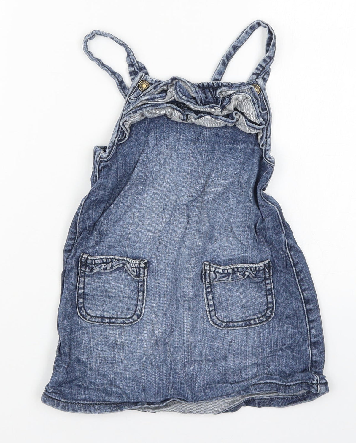 United Colors of Benetton Girls Blue  Denim Pinafore/Dungaree Dress  Size 3-4 Years