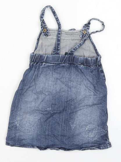 United Colors of Benetton Girls Blue  Denim Pinafore/Dungaree Dress  Size 3-4 Years