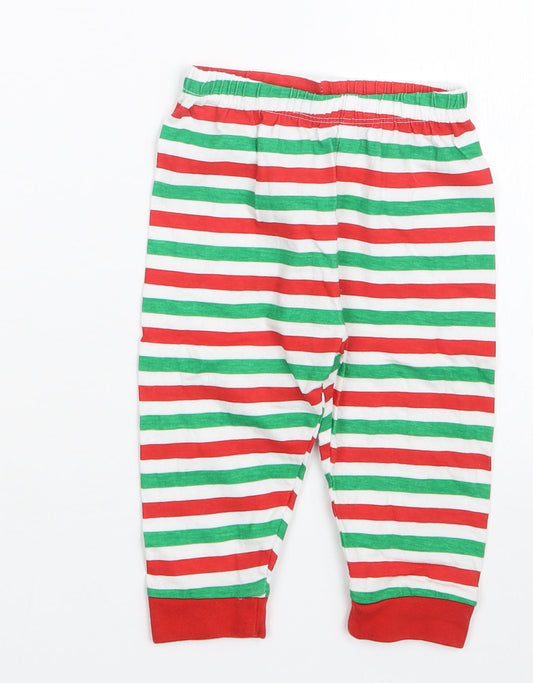 B&M Boys Red Striped  Capri Pyjama Pants Size 6-9 Months  - Christmas