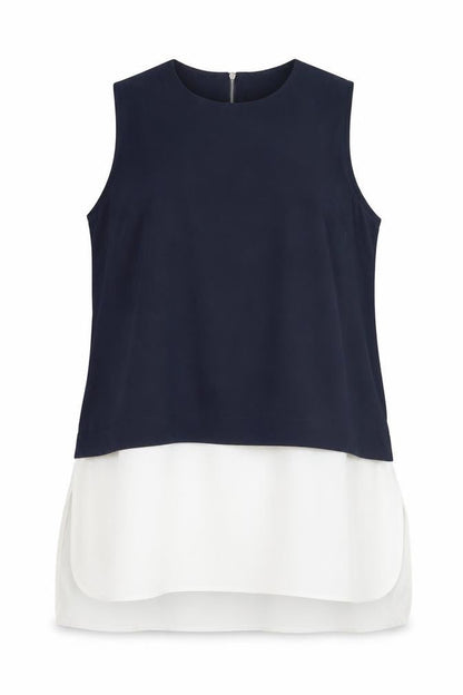 Front view of Atmosphere women’s blue basic blouse, size UK 12