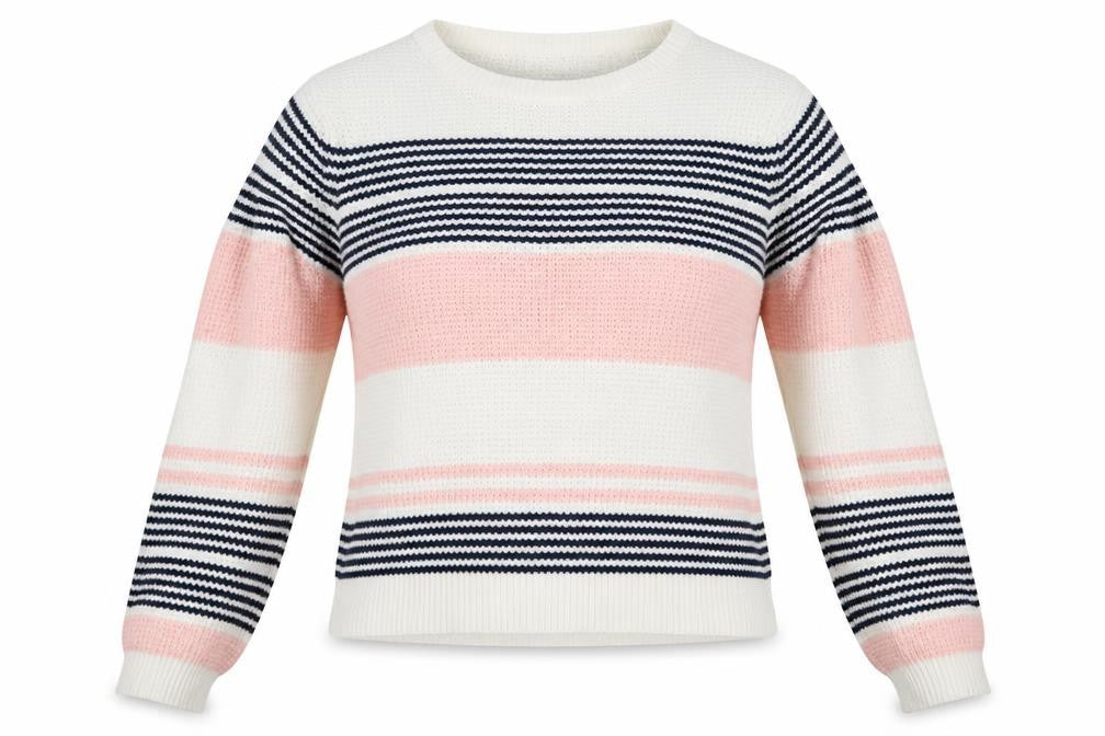 Atmosphere Womens White Striped Knit Pullover Jumper Size 12