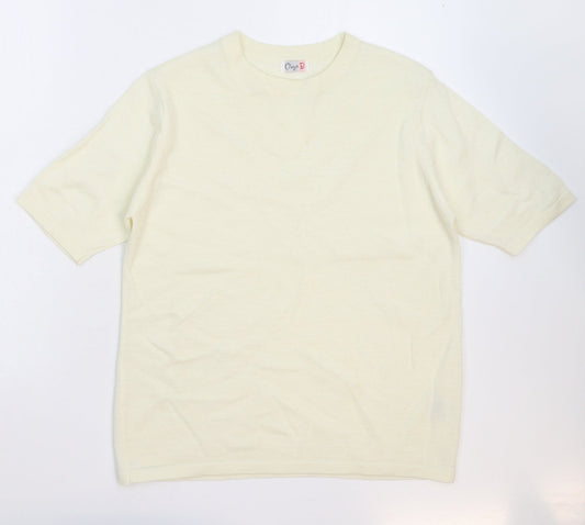 Oscar Womens White  Knit Pullover Jumper Size M