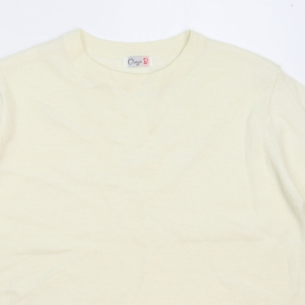 Oscar Womens White  Knit Pullover Jumper Size M
