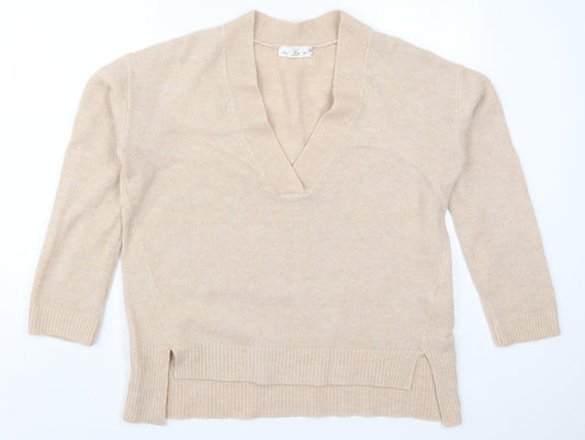 H&M Womens Beige  Knit Pullover Jumper Size M