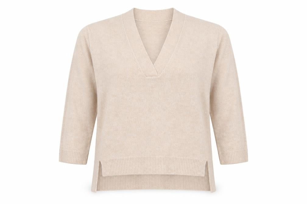 H&M Womens Beige  Knit Pullover Jumper Size M