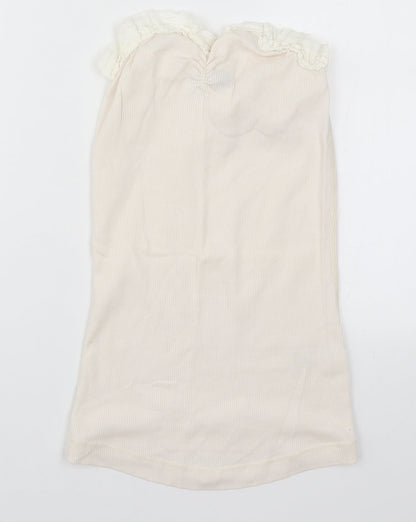 Additional front view of Miss Selfridge women’s white basic tank, size UK 12